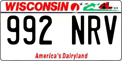 WI license plate 992NRV