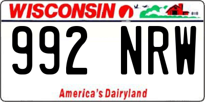 WI license plate 992NRW