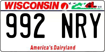WI license plate 992NRY