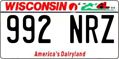 WI license plate 992NRZ