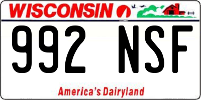 WI license plate 992NSF