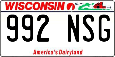WI license plate 992NSG