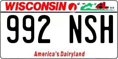 WI license plate 992NSH