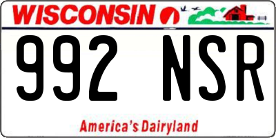 WI license plate 992NSR