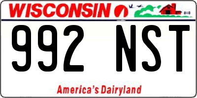 WI license plate 992NST