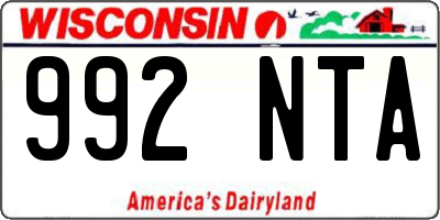 WI license plate 992NTA