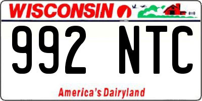 WI license plate 992NTC