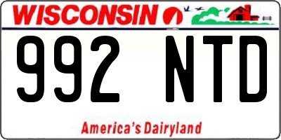 WI license plate 992NTD