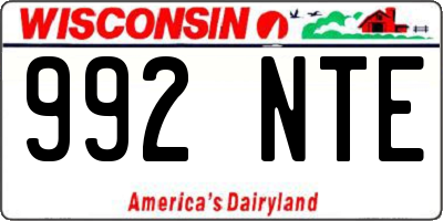 WI license plate 992NTE