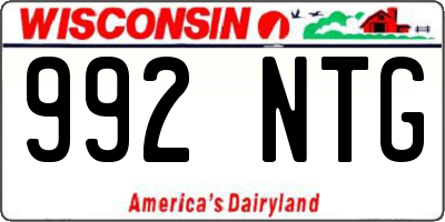 WI license plate 992NTG