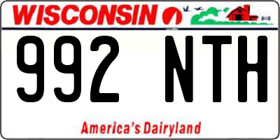 WI license plate 992NTH