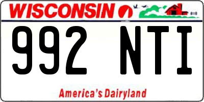 WI license plate 992NTI