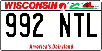 WI license plate 992NTL