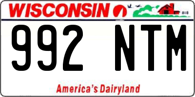 WI license plate 992NTM
