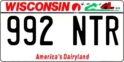 WI license plate 992NTR