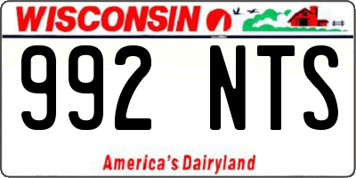 WI license plate 992NTS