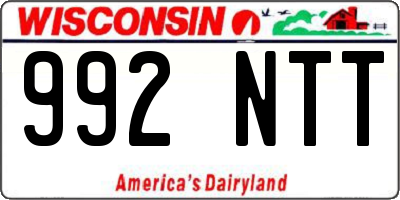 WI license plate 992NTT