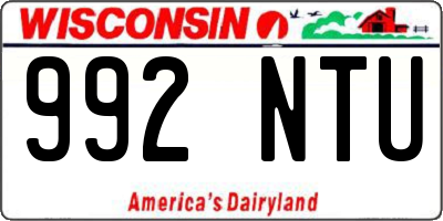 WI license plate 992NTU
