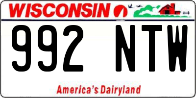 WI license plate 992NTW