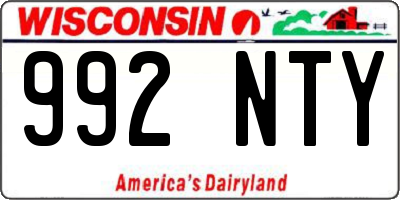 WI license plate 992NTY
