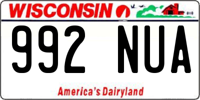 WI license plate 992NUA