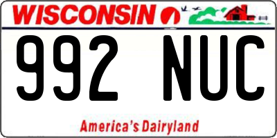 WI license plate 992NUC
