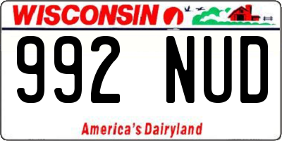 WI license plate 992NUD