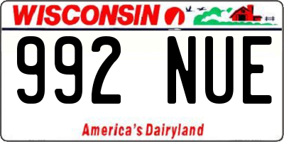 WI license plate 992NUE