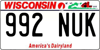 WI license plate 992NUK