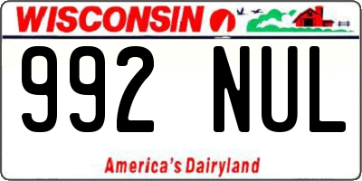WI license plate 992NUL