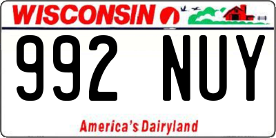 WI license plate 992NUY
