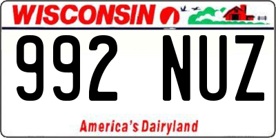 WI license plate 992NUZ
