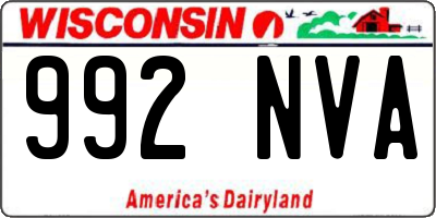 WI license plate 992NVA