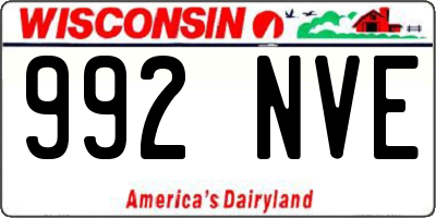 WI license plate 992NVE