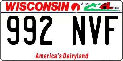 WI license plate 992NVF