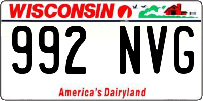 WI license plate 992NVG