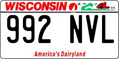 WI license plate 992NVL