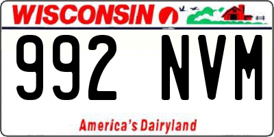 WI license plate 992NVM