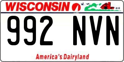 WI license plate 992NVN