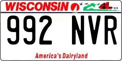 WI license plate 992NVR