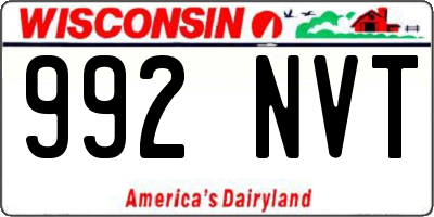 WI license plate 992NVT