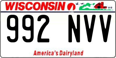 WI license plate 992NVV