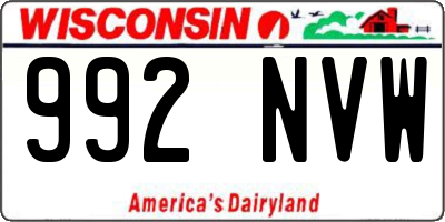 WI license plate 992NVW
