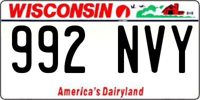 WI license plate 992NVY