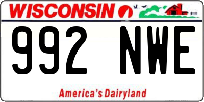 WI license plate 992NWE