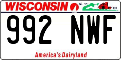 WI license plate 992NWF
