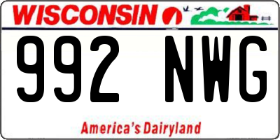 WI license plate 992NWG