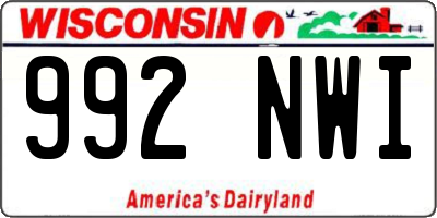 WI license plate 992NWI
