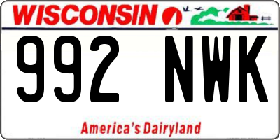 WI license plate 992NWK