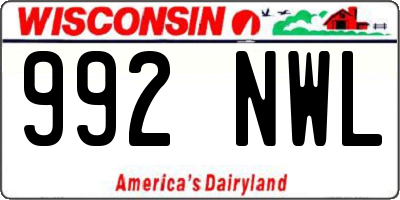 WI license plate 992NWL